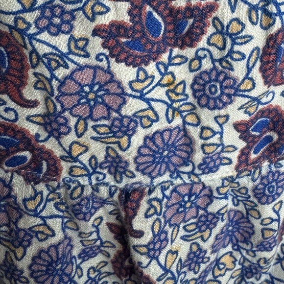 Lucky Brand Mixed print Tie Sleeve Midi Dress size Medium - Picture 5 of 8